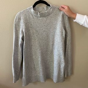 Gray mock turtle neck speckled sweater